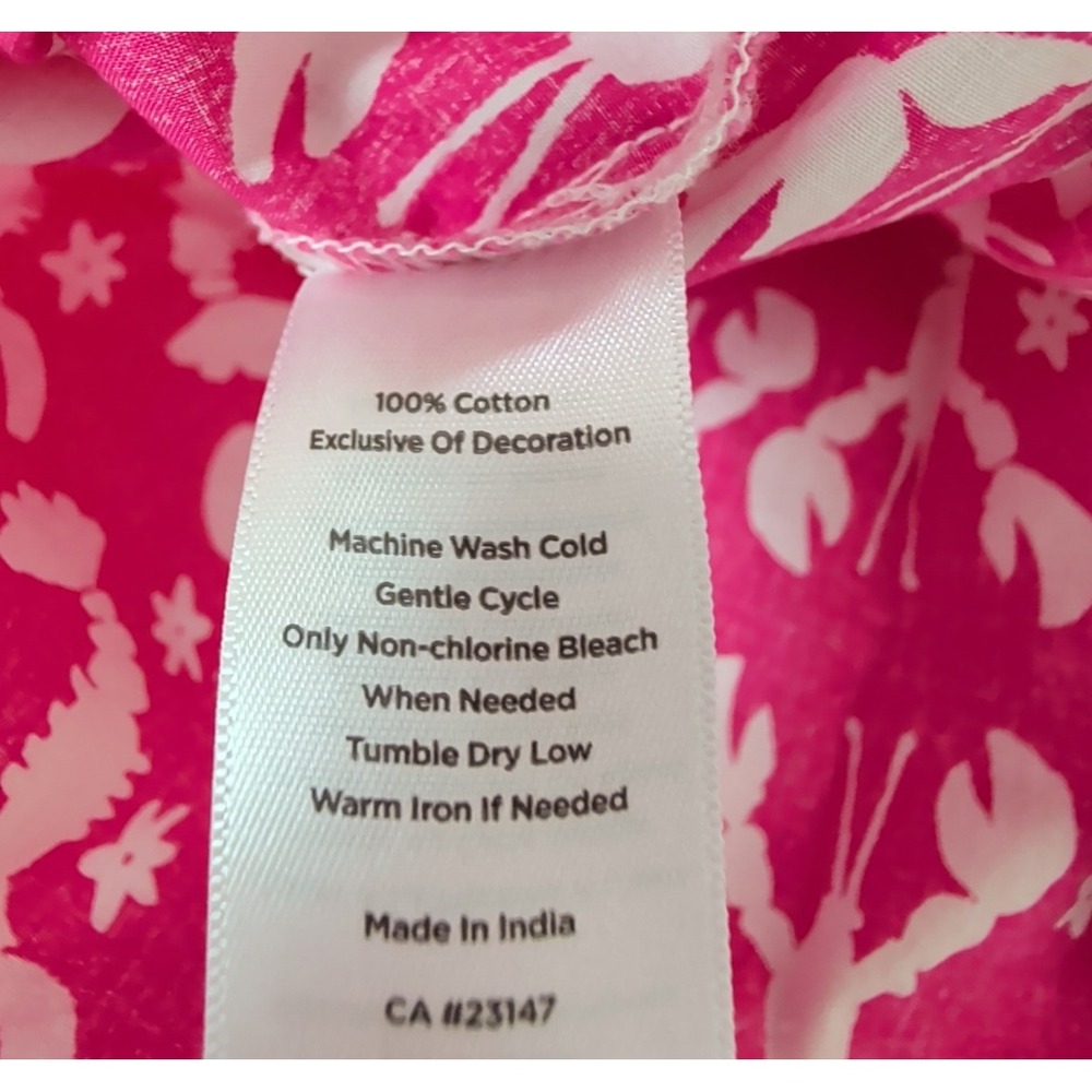Talbots Lobster Rockstar Tunic Top Womens XL Pink Beach Preppy Resortwear Casual - Picture 7 of 9